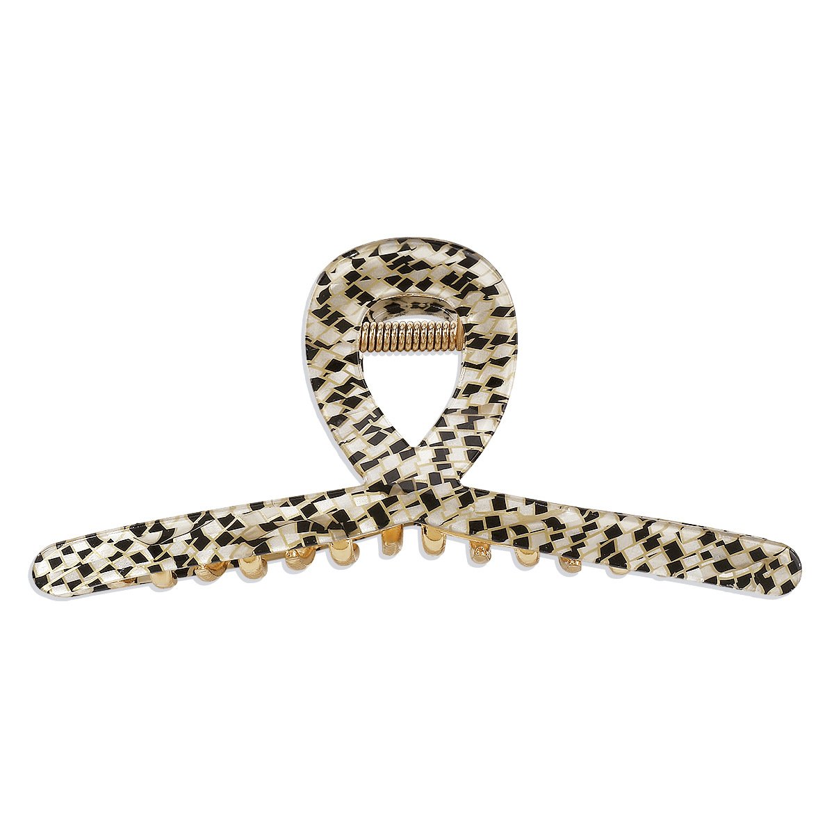 F436 Elegant Metal Plate Hair Shark Hairpin Frosty Resin Texture French Lazy Clipper Female