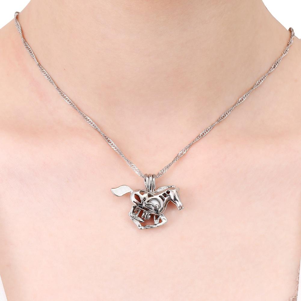 Pegasus Luminous Earring Necklace Set Halloween Hip Hop Animal Earrings Pendant Jewelry