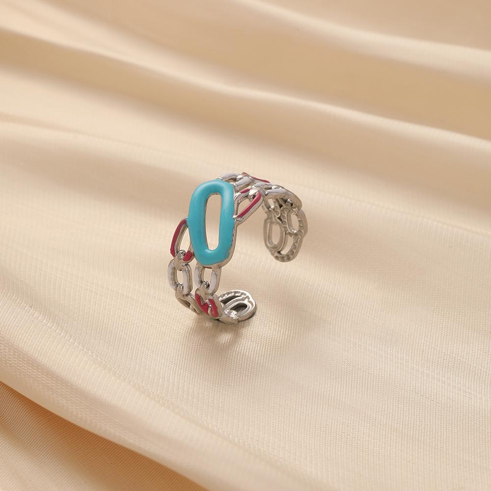 Ins niche design atmosphere sense female stainless steel hollow stripe adjustable titanium steel ring opening ring