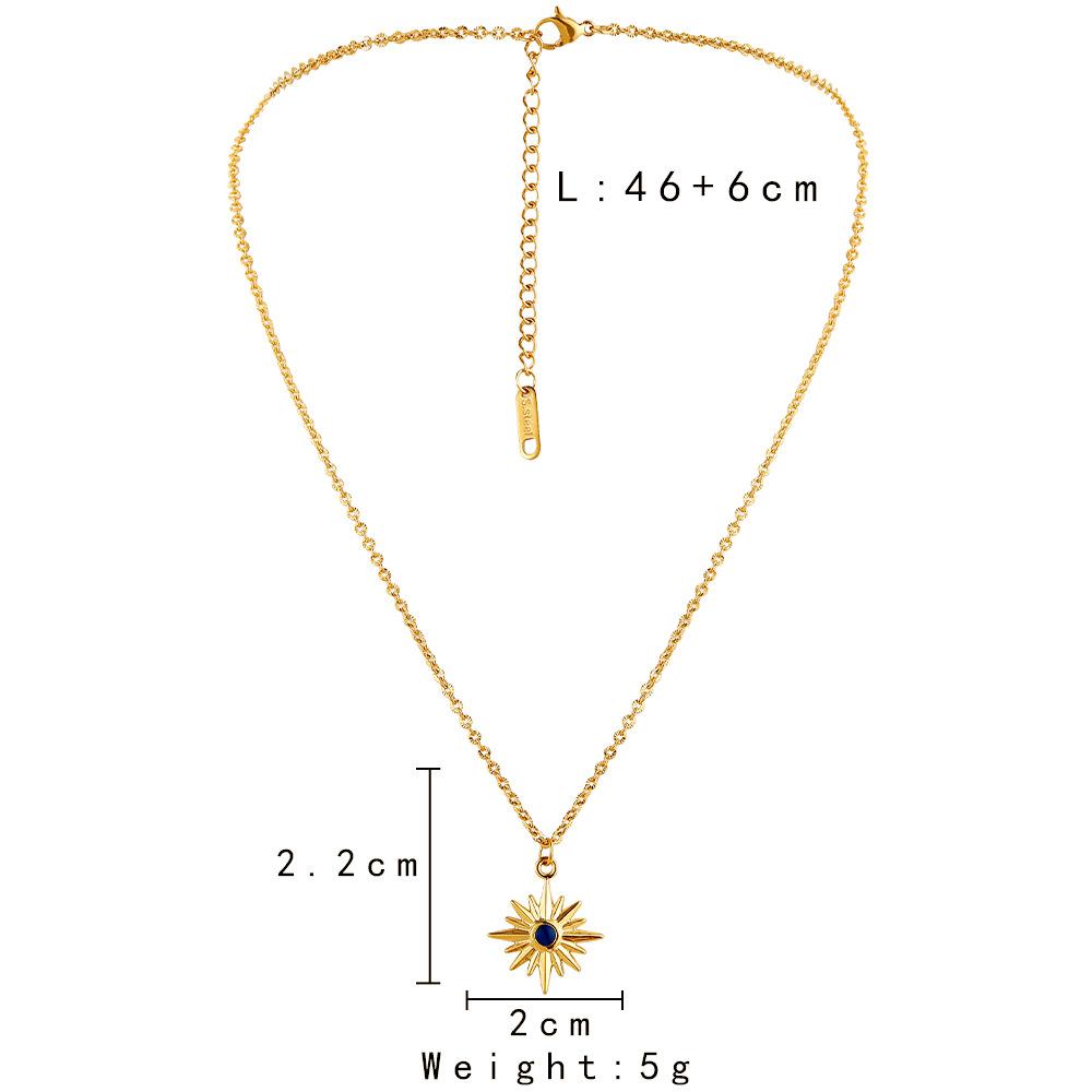 Classic Independent Design Ladies Stainless Steel Exquisite Retro Gold Double Drip Oil Star Choker Necklace