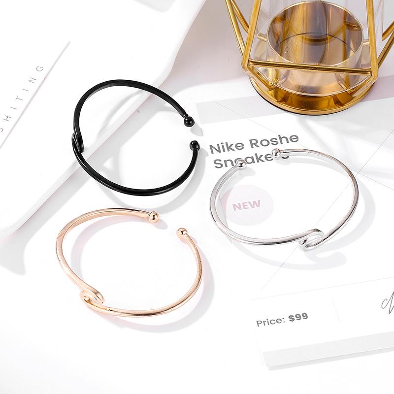 Fashion Creative Hand Decoration Metal Wave Open Bracelet Bohemian Twisted Hands