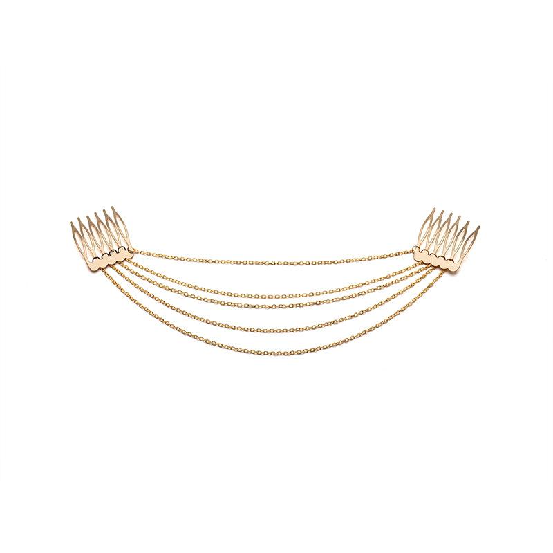 Metal Tassel Chain Hair Comb Fashion Comb Headband Jewelry