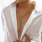 N1823 geometric long rhinestone necklace claw chain light luxury sexy niche tassel necklace for women