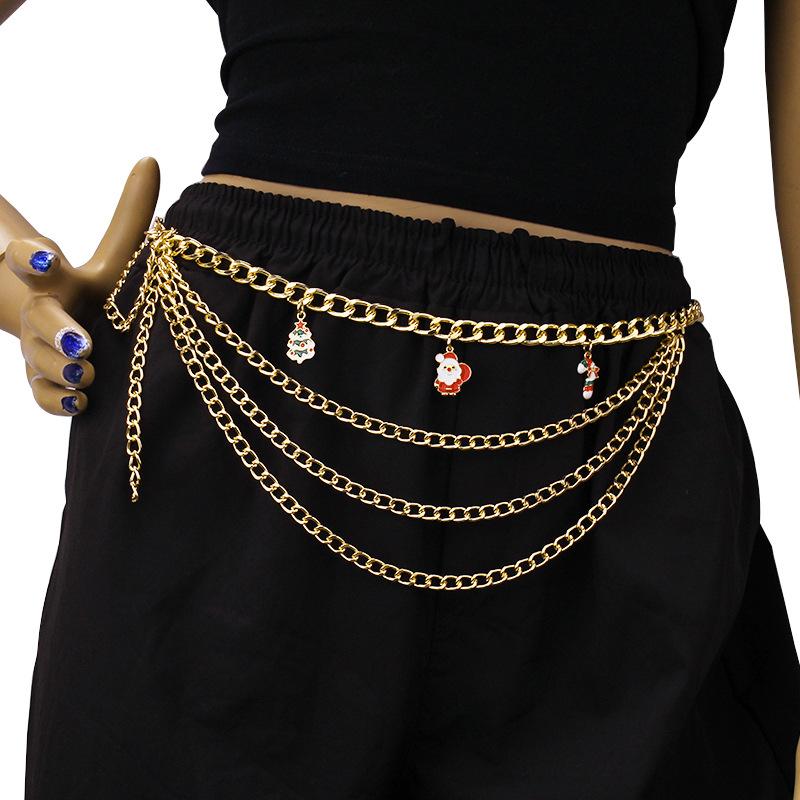 Ornament Christmas element pendant accessories belt pants chain fashion all-match Christmas gift waist chain