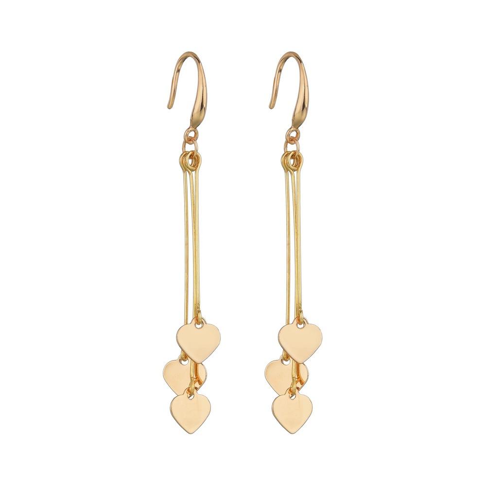 Popular Iron Piece Heart Earrings Retro Fashion Long Tassel Earrings Earrings Accessories
