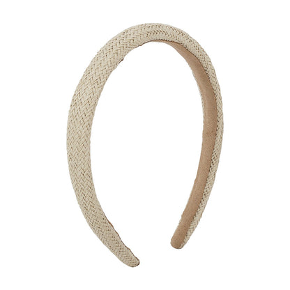 F4553 Retro Fashion Sponge Headband Hong Kong Braided Solid Color Headband Thin Edge Braided Temperament Hair Accessories Female
