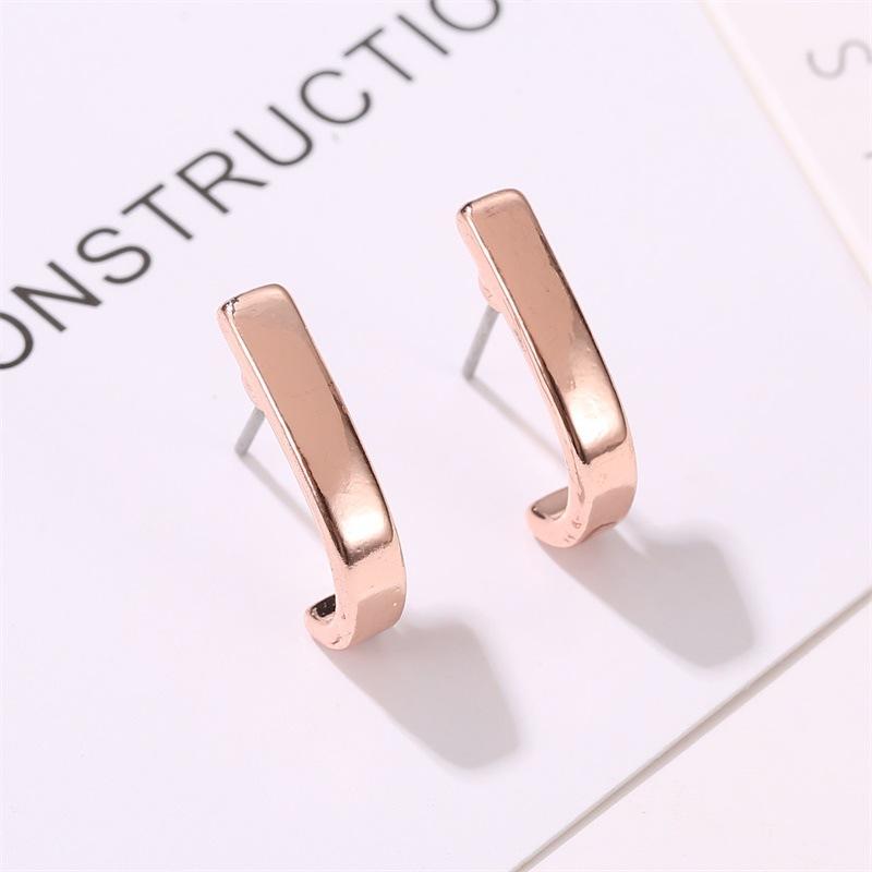 Temperament J letter earrings female fashion personality niche design metal geometric earrings earrings