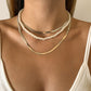 Jewelry Hip Hop Retro Metal Snake Bone Chain Necklace Temperament Simple Imitation Pearl Clavicle Necklace