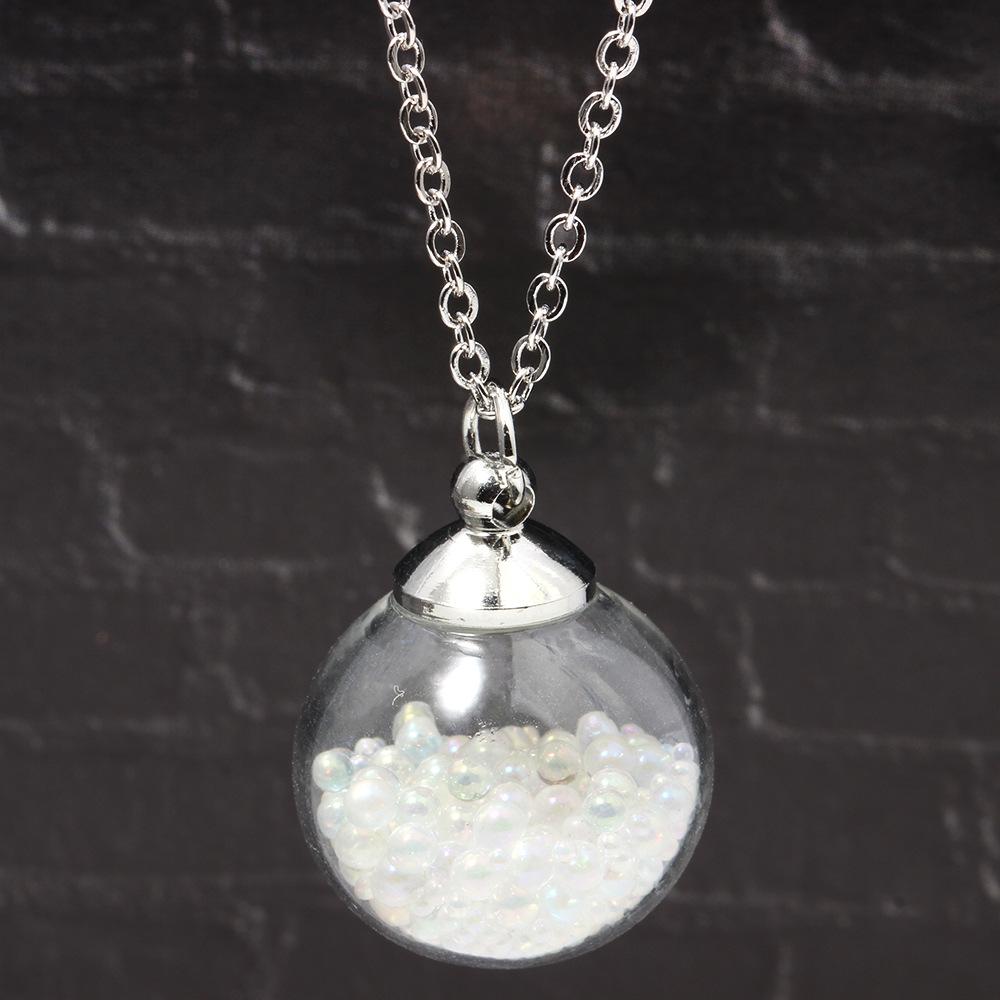 ETSY creative handmade colorful bubble glass ball pendant INS recommended personalized transparent ball necklace