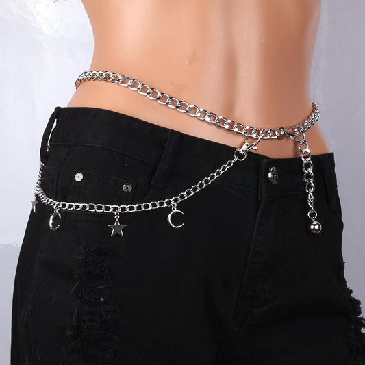 Metal belt female trend ins chain decoration punk waist chain accessories jk skirt belt with dress waist