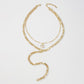 N9722 Jewelry Simple Double-layer Stacked Chain Necklace Exaggerated Y-shaped Creative Clavicle Necklace Female