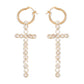 E9977 Jewelry Fashion Diamond Cross Earrings Simple Personality Cold Earrings Women
