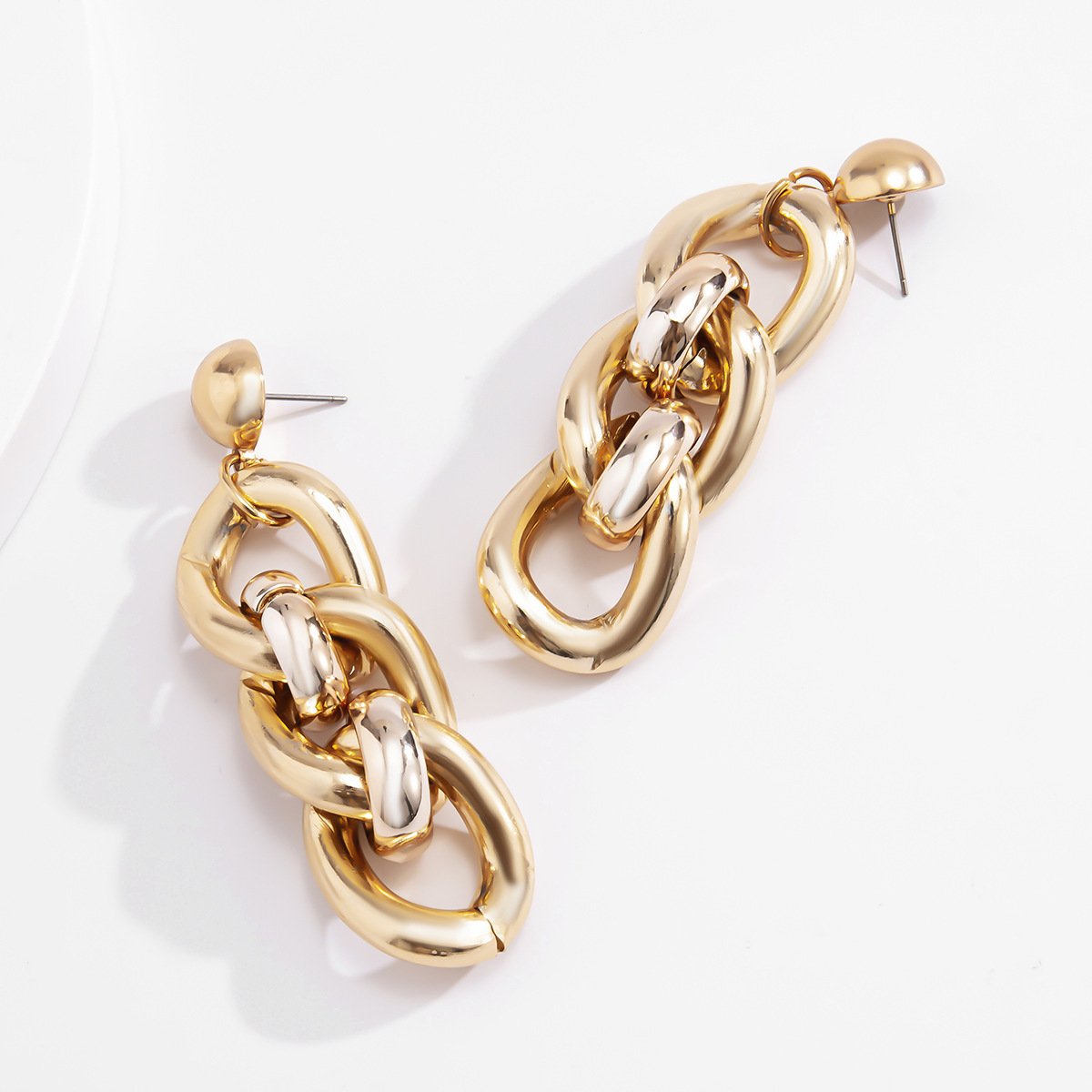 Jewelry exaggerated hip-hop trend special-shaped ring earrings niche cold alloy retro earrings
