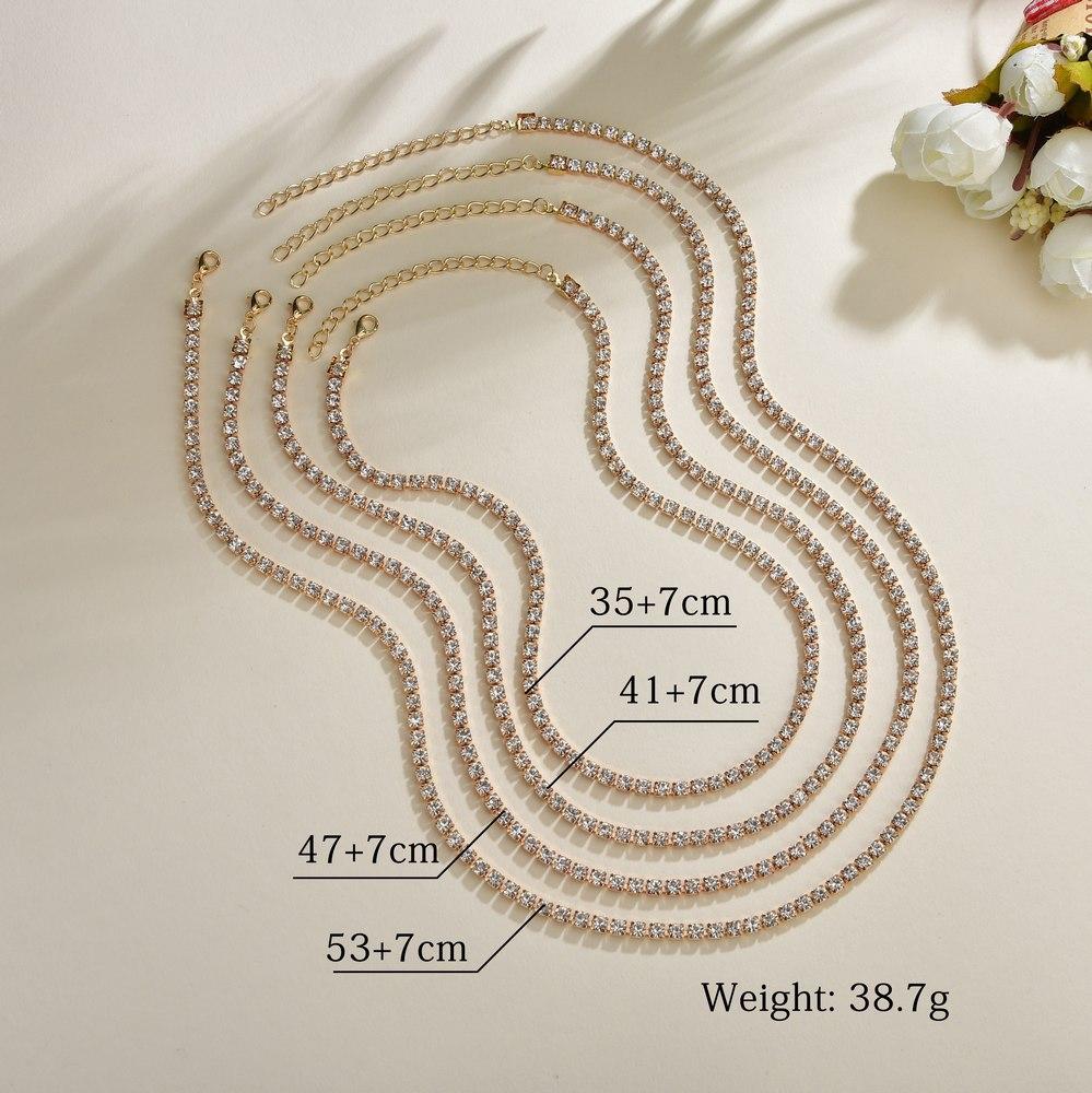 Exaggerated Fashion Rhinestone Necklace Vintage Multilayer Necklace Clavicle Chain Women's Accessories