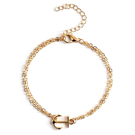 Ladies Spring Alloy Simple Cheap Anchor Bracelet Boutique Gift