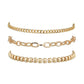 Popular summer beach electroplating KC gold anklet accessories 3 layers anklet for women
