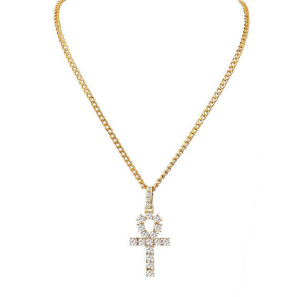 eaby Egyptian Ankh key pendant hip-hop necklace jewelry for men and women