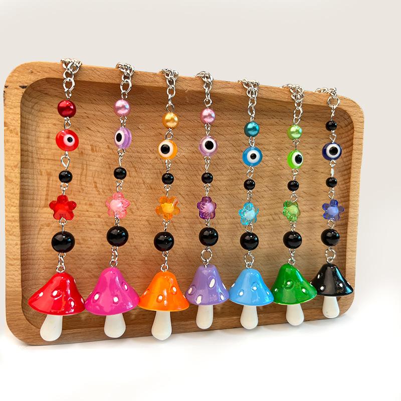 Creative Devil's Eye Keychain Colorful Mushroom Bag Pendant Multi-purpose Jewelry Accessories