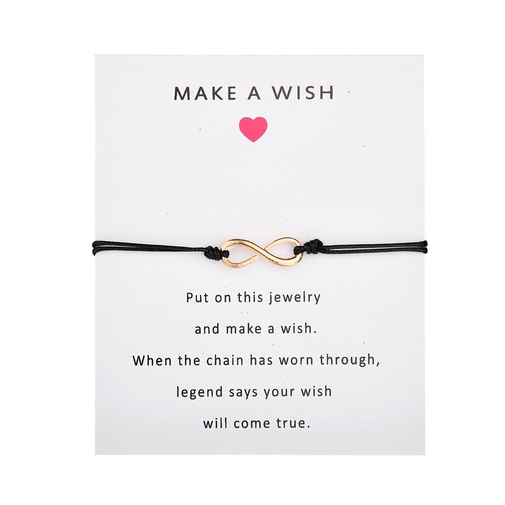 Popular Accessories MAKEA Blessing Card Bracelet Infinity Symbol Small 8-character Bracelet Female Jewelry