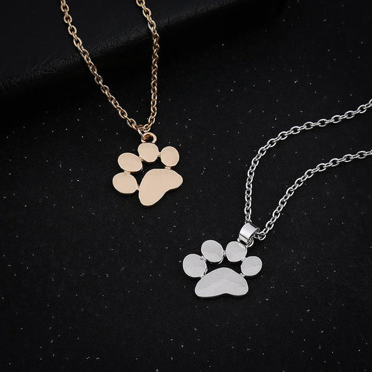 Jewelry Cute Animal Dog Paw Small Pendant Clavicle Necklace Accessories X837