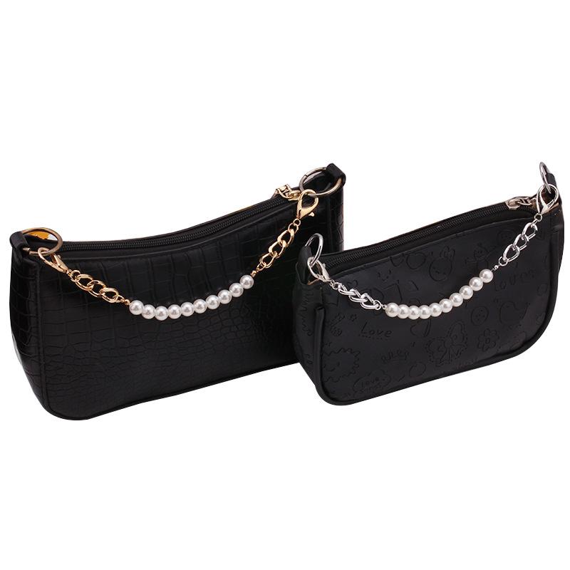 Jewelry imitation pearl all-match thick chain bag chain personality fashion handmade beaded handbag decoration
