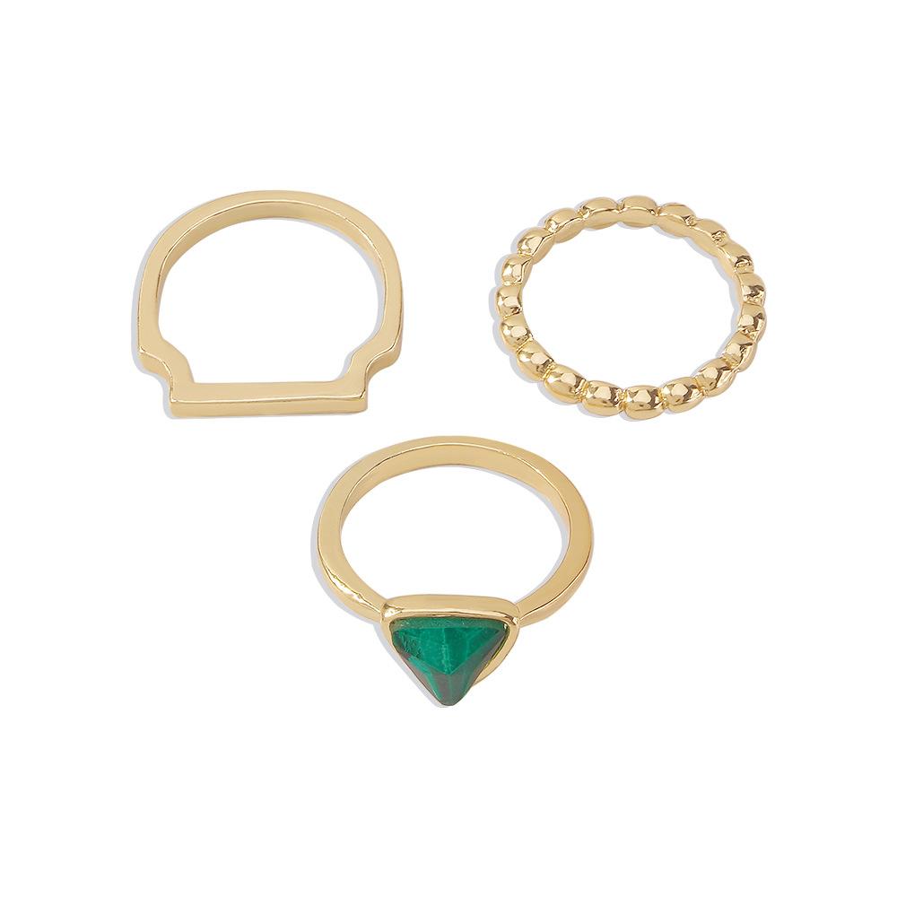 R737 Jewelry Fashion Glass Diamond Geometric Temperament Hand Decoration Personality Simple Retro Ring