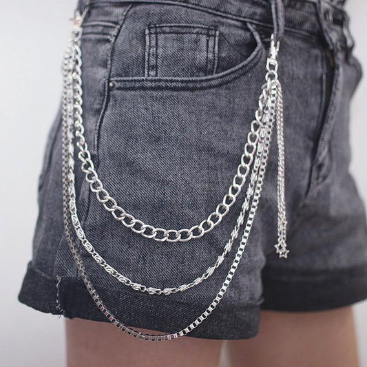 Five-pointed star personality chain waist chain punk hip-hop shake metal pants chain bar clothing chain hip-hop jeans chain