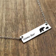 Popular fashion mother bear with cub necklace alloy mamabear exquisite clavicle chain
