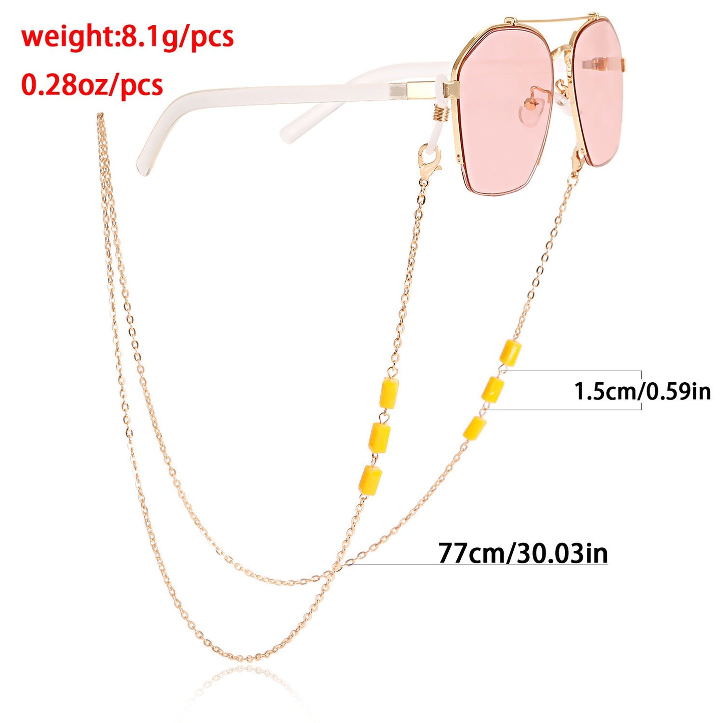 Fashion popular mask hanging chain glasses chain necklace acrylic resin mask chain