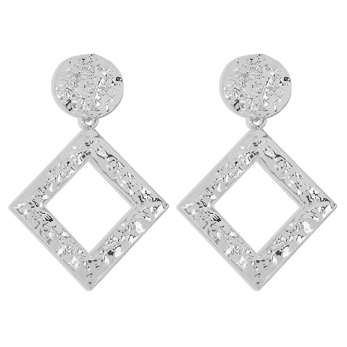 1463 supply earrings exaggerated metal heavy industry earrings square retro geometric texture earrings