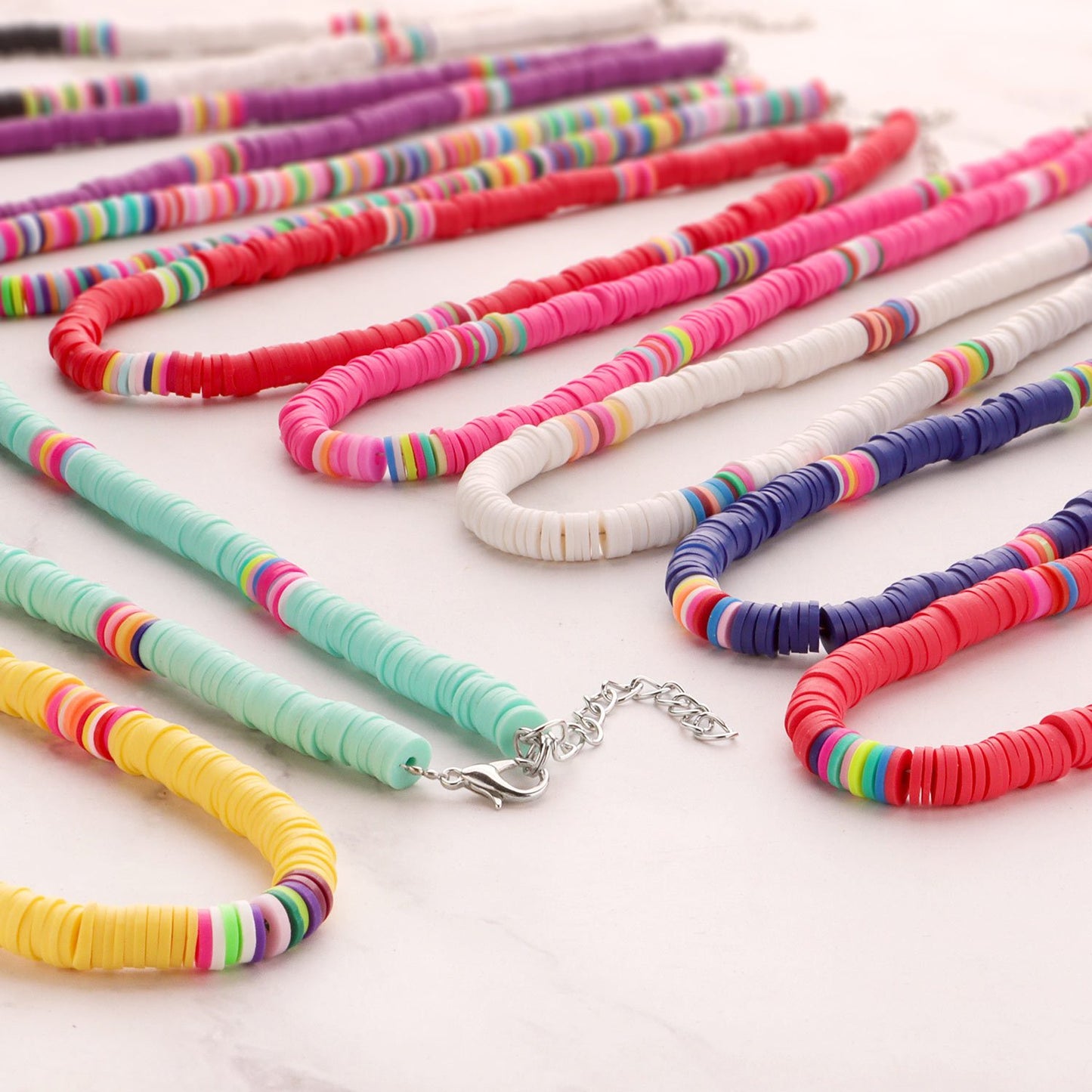 Jewelry casual color soft pottery choker necklace female fashion 6mm disc necklace necklace necklace