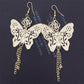 Vintage Hollow Rose Big Butterfly Earrings Ladies Tassel Earrings Christmas Ball Supplies