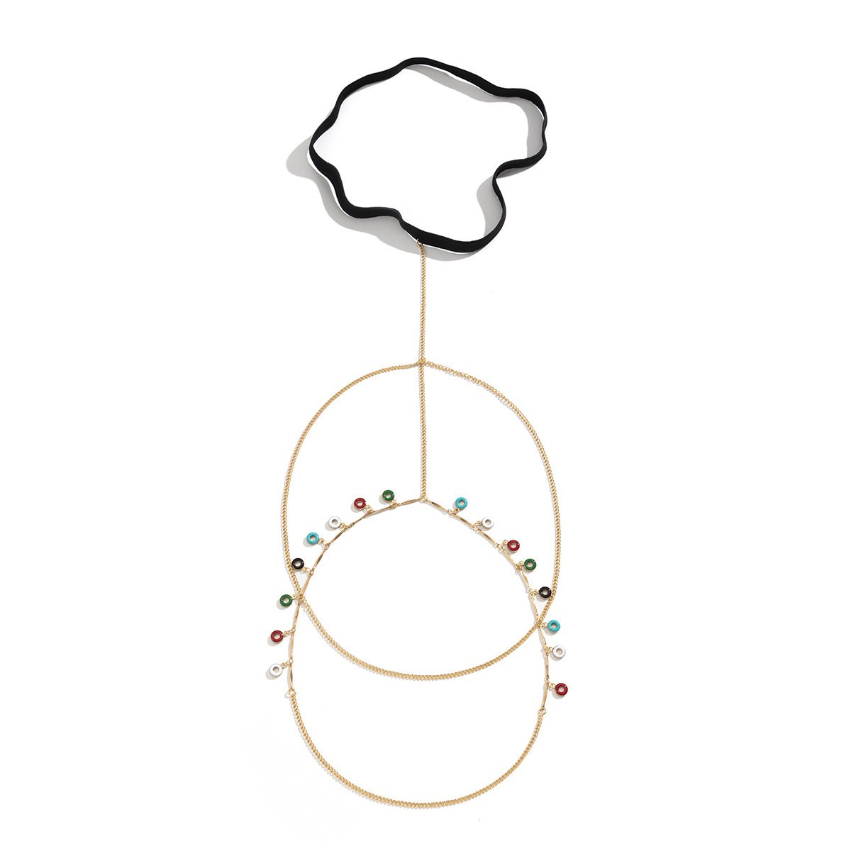 Jewelry Sexy Beach Round Tassel Body Chain Female Night Color Double Layer Chain Thigh Chain