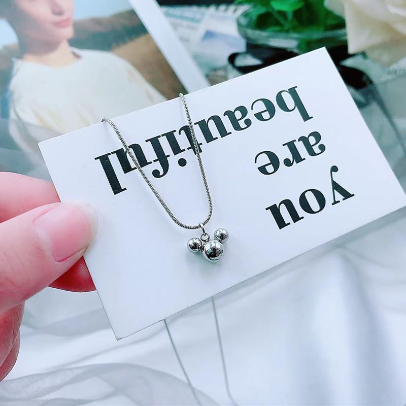 Minority Design Fashion Trendy People Versatile Mickey Necklace Titanium Steel Women's Retro Clavicle Sweater Chain Women's Fashion
