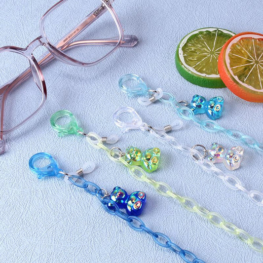 Retro color bear glasses chain non-slip anti-lost children fashion cute acrylic chain mask chain