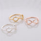 Simple Lucky Number 8 Ring Female Wave Cross Ring Gold Silver Rose Gold Plating Alloy