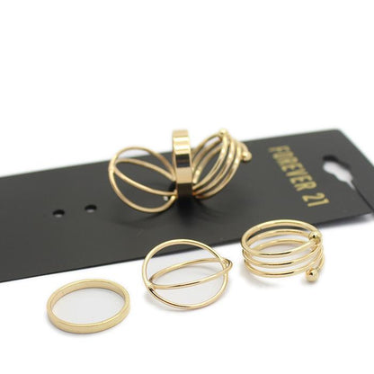 Vintage Exaggerated Knuckle Ring Fashion Simple Ring Jewelry Set