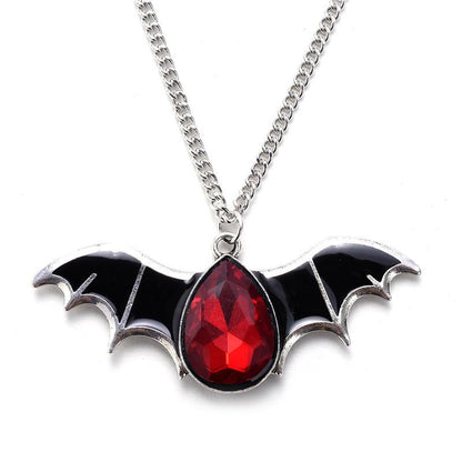 Explosive jewelry Halloween bat necklace female personality punk drip oil couple pendant male sweater chain jewelry