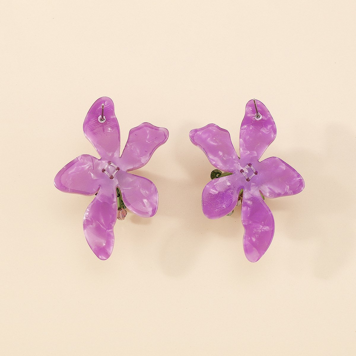 E1898ZA Personality plate color flower earrings niche acrylic three-dimensional fashion earrings women