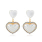 Retro micro-inlaid zircon heart earrings fashion simple magic color mermaid earrings earrings light luxury earrings