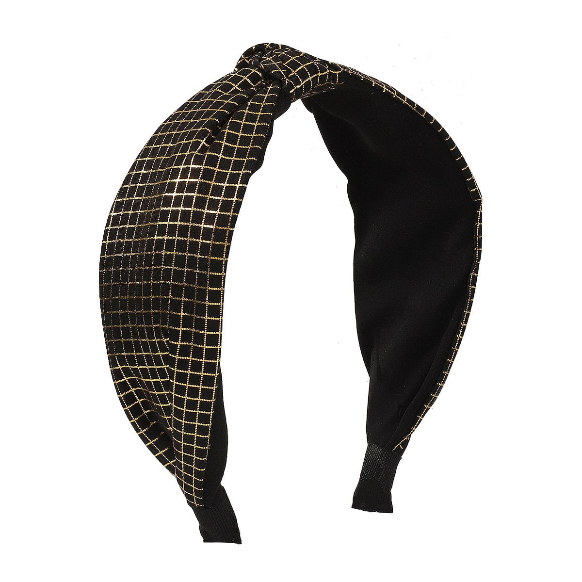 F4738 small fresh plaid solid color knotted fabric headband creative wide-brimmed fashion sweet age-reducing headband