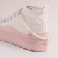 Jewelry ins imitation pearl shoe chain accessories female fashion flower pendant shoe decoration