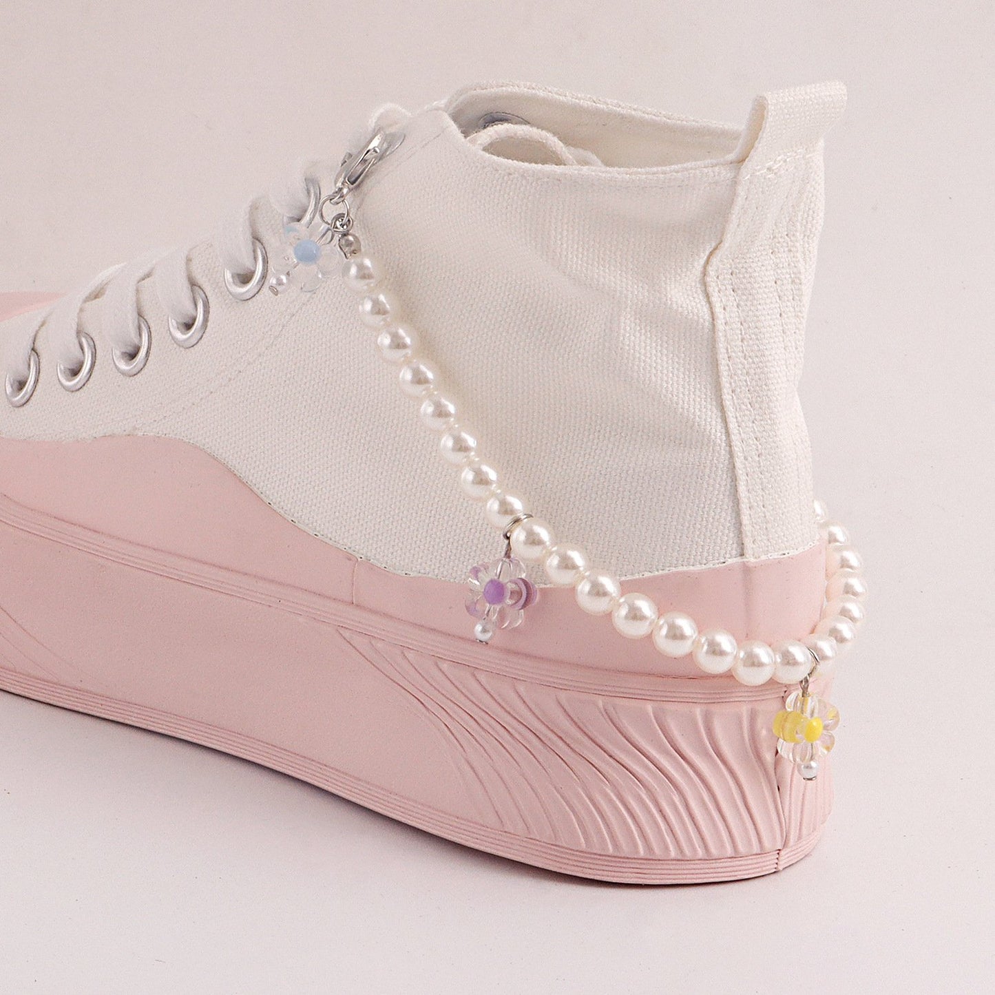 Jewelry ins imitation pearl shoe chain accessories female fashion flower pendant shoe decoration