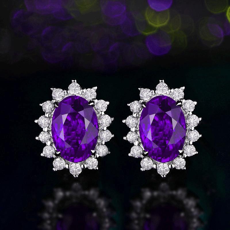 Explosive fashion niche design sense crystal earrings female gemstone earrings diamond earrings jewelry accessories