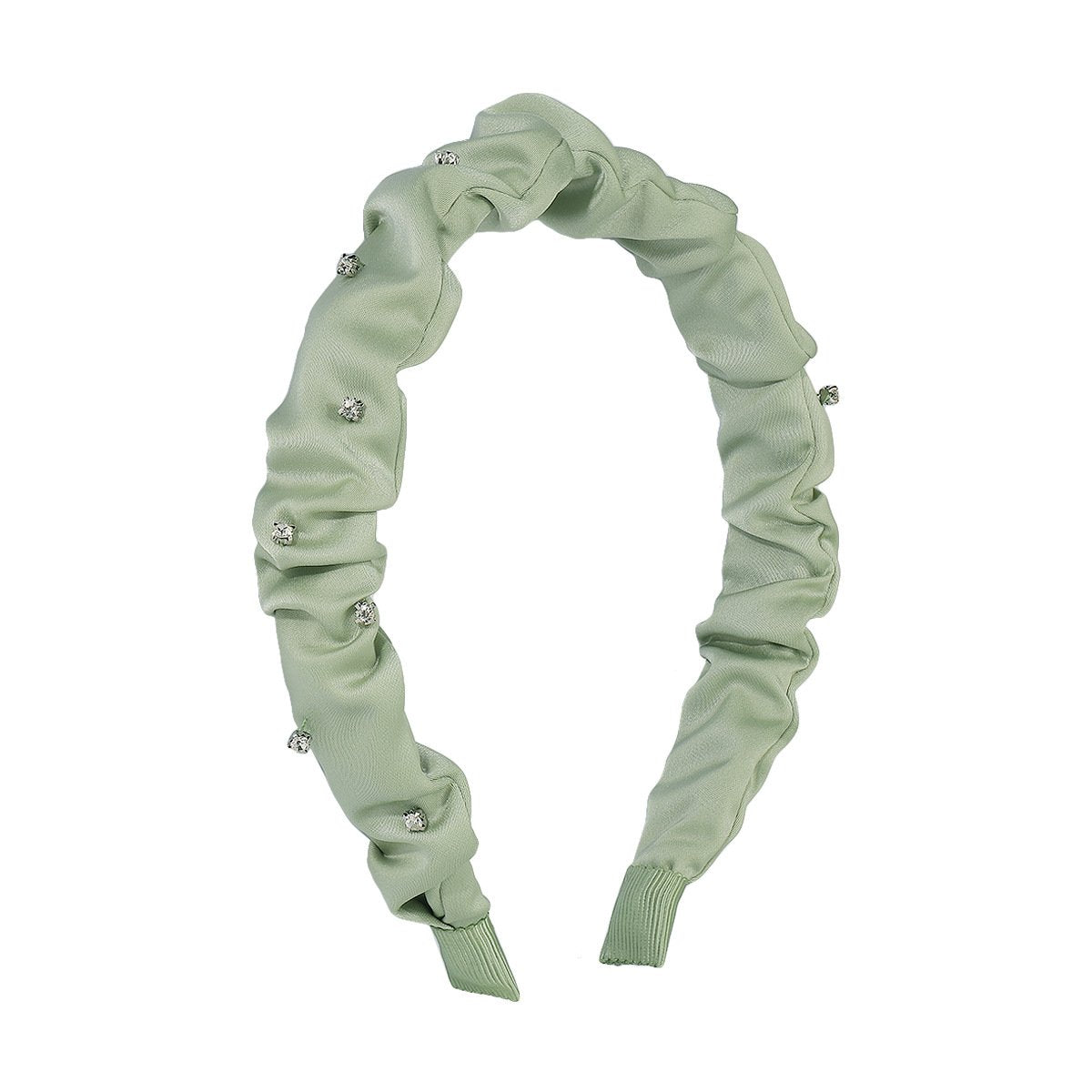 F42 candy color small clear fabric headband simple solid color rhinestone hair accessories design sense of folds net red headband