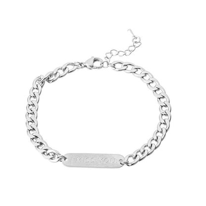 ins titanium steel bracelet cold IMISSYOU letter bracelet bracelet jewelry female