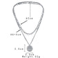 Punk Fashion Men's Stainless Steel Double Stacked Coin Compass Pendant Necklace Sweater Chain