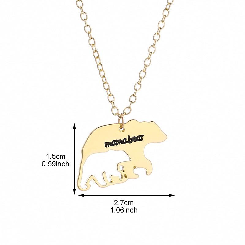 Accessories MaMabear Mother and Child Bear Necklace Hollow Cub Bear Mama Bear Pendant Mother's Day Gift