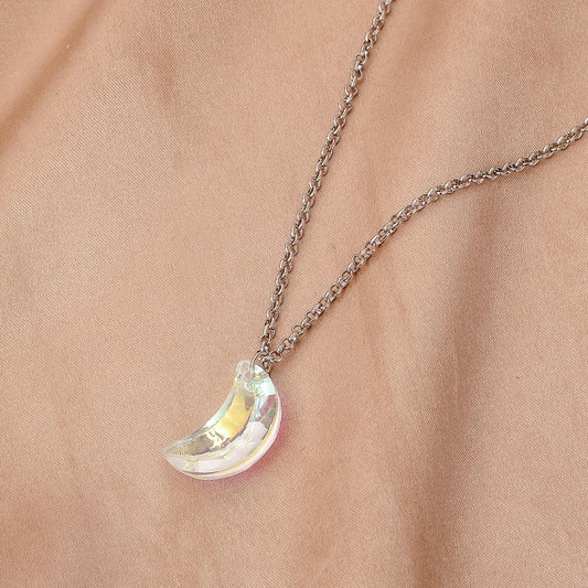 Personalized creative short moon crystal zircon pendant ins cold necklace clavicle chain female