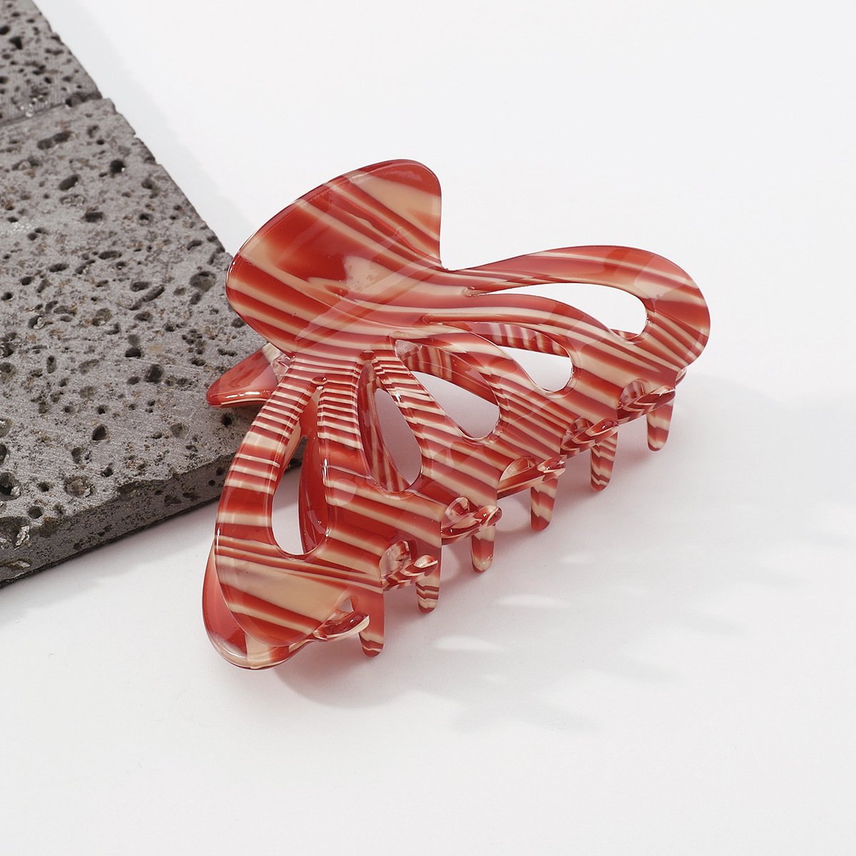F4348 Elegant Lazy Fashion Clip Contrast Color Texture Geometric Pop Street Shoot Lady Shark Hair Clip